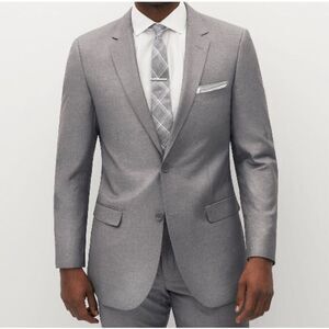 NWT The Suit Shop Textured Gray Suit Jacket Slim Size 38 R